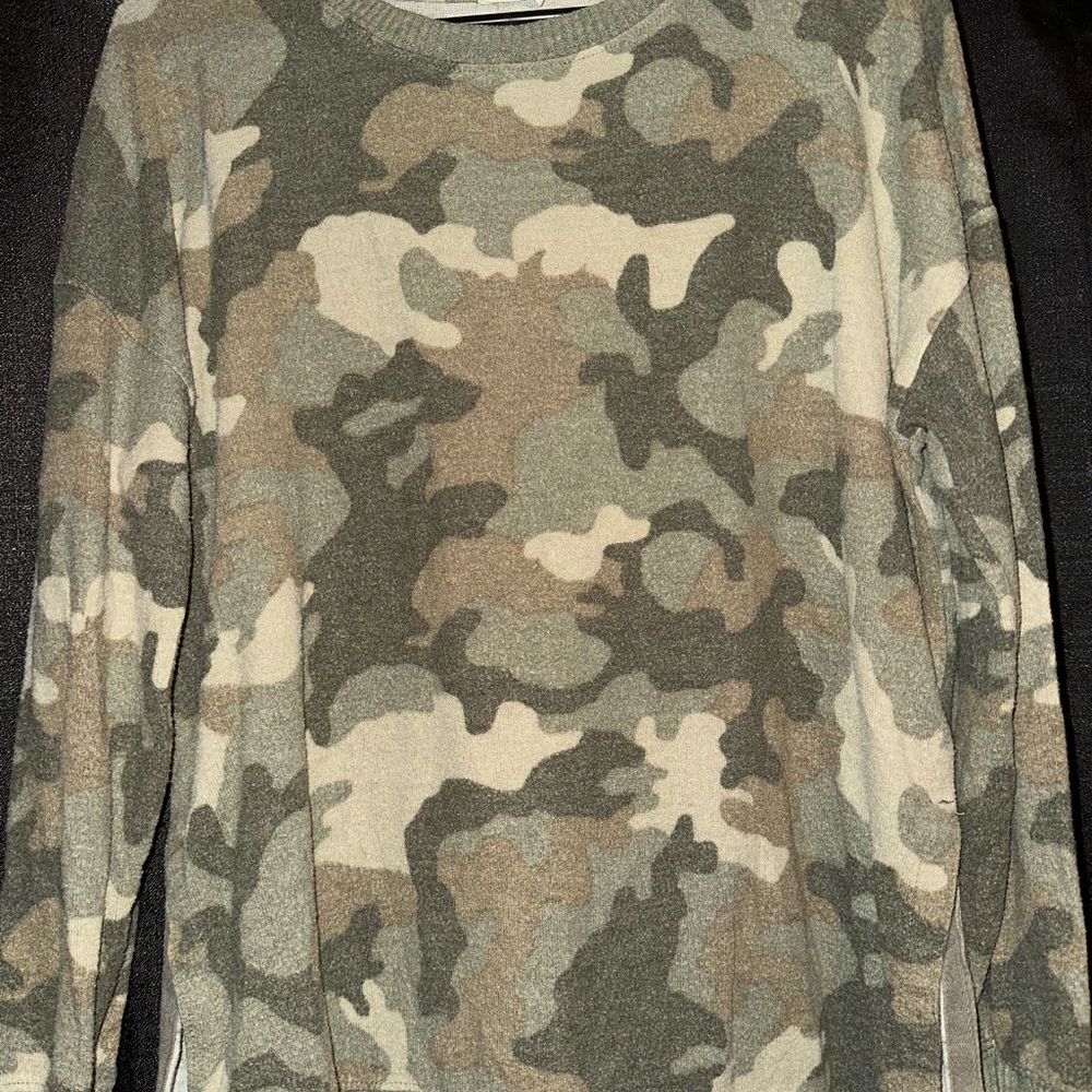 Pink Republic Green Camouflage Crewneck Sweater
